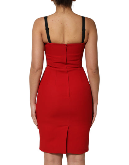 Red Dolce & Gabbana bodycon dress in acetate and rayon