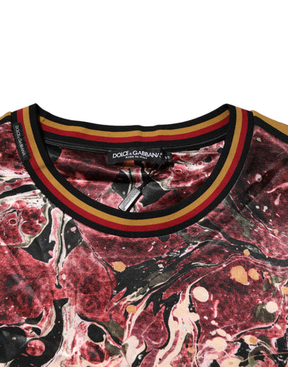 Dolce & Gabbana Multicolor Polyester Marble Print Oversize T-shirt