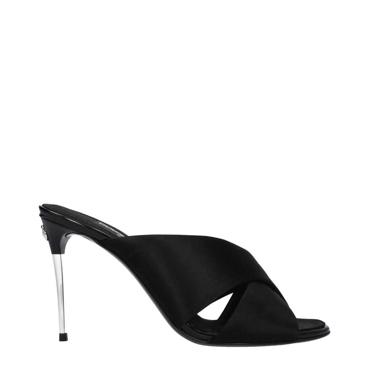 Dolce & Gabbana Black Satin Stiletto Heel Sandals