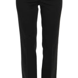 BENCIVENGA Black Stretch Straight Fit Dress Trousers Pants