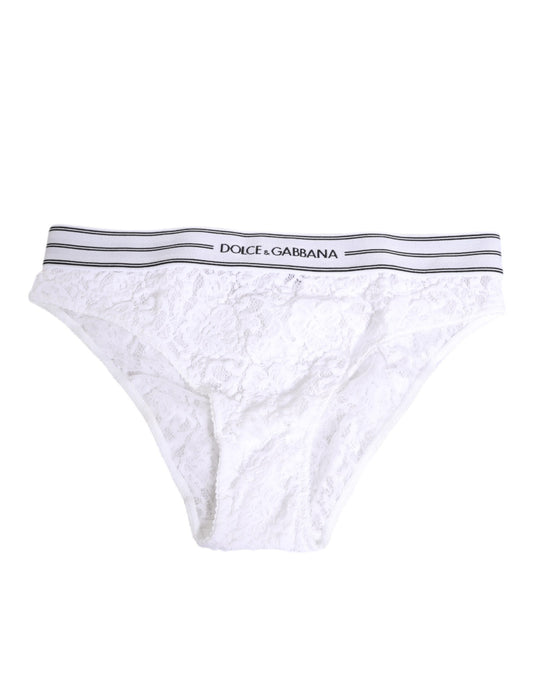 Dolce & Gabbana white lace slip brief in polyamide