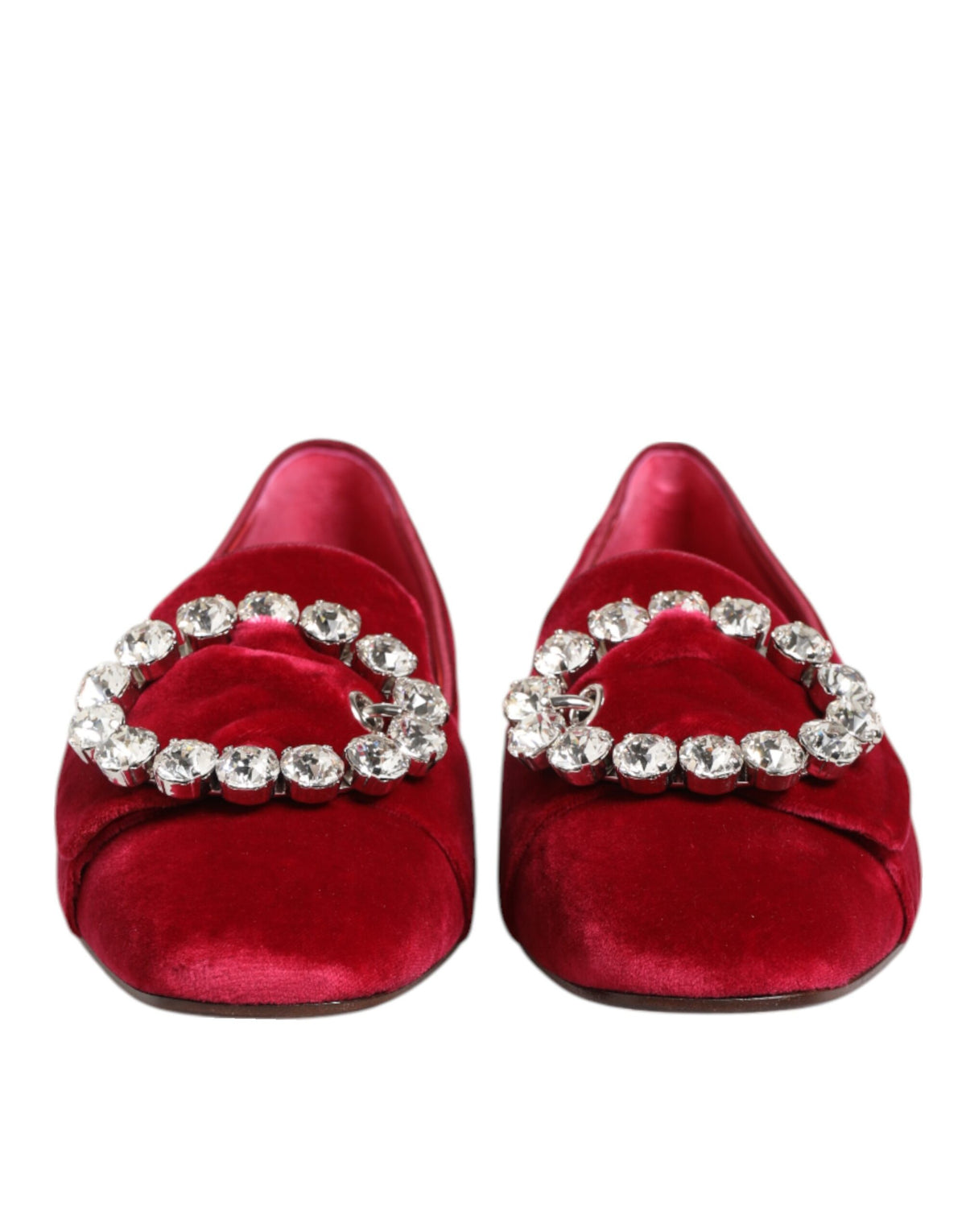 Red Dolce & Gabbana jacquard velvet loafers