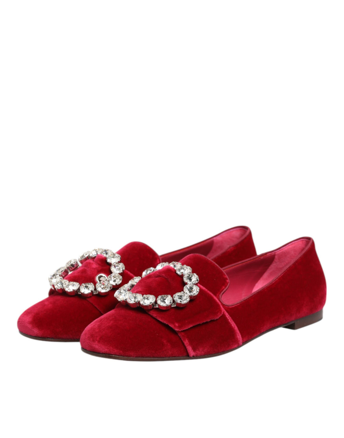 Red Dolce & Gabbana jacquard velvet loafers