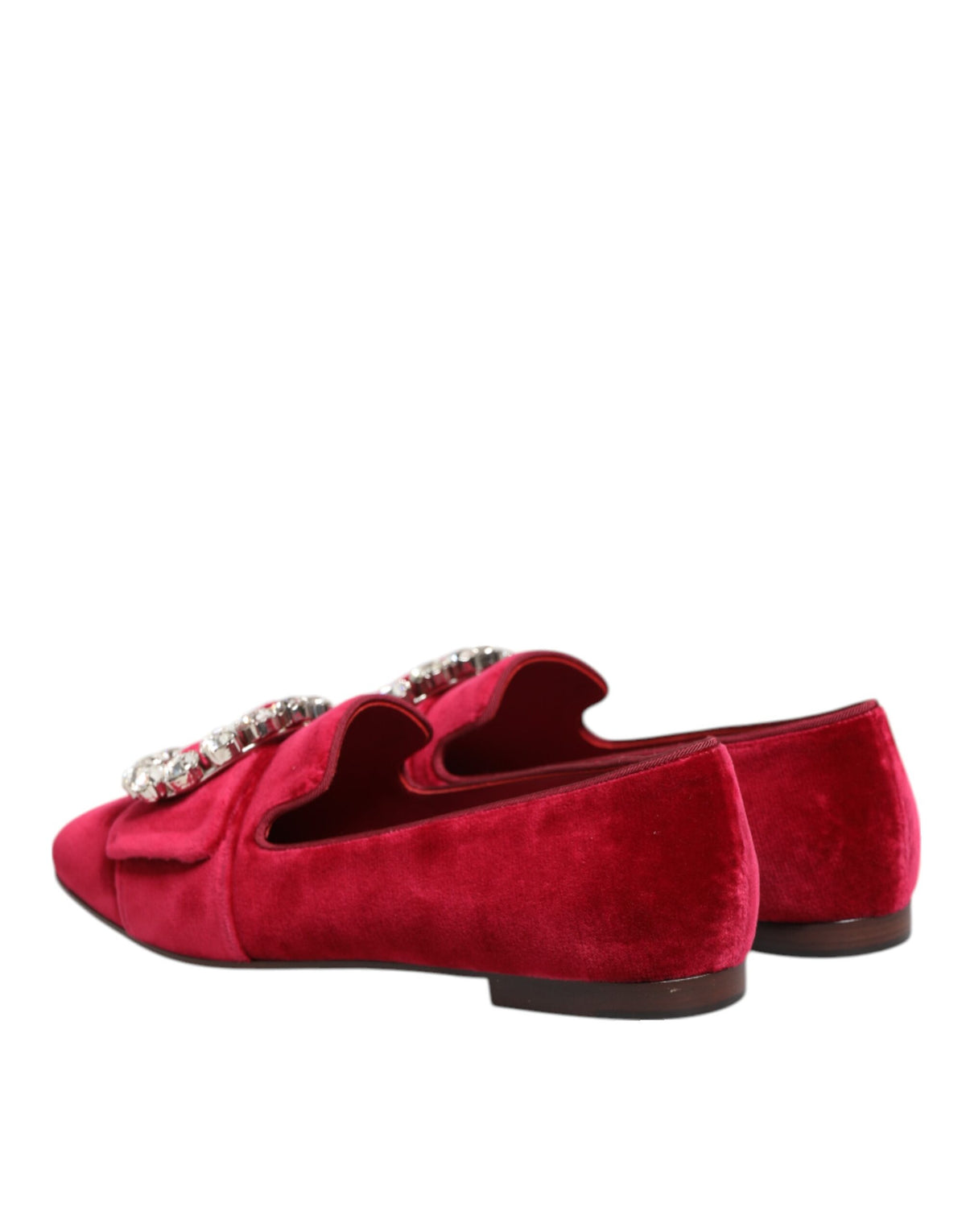 Red Dolce & Gabbana jacquard velvet loafers