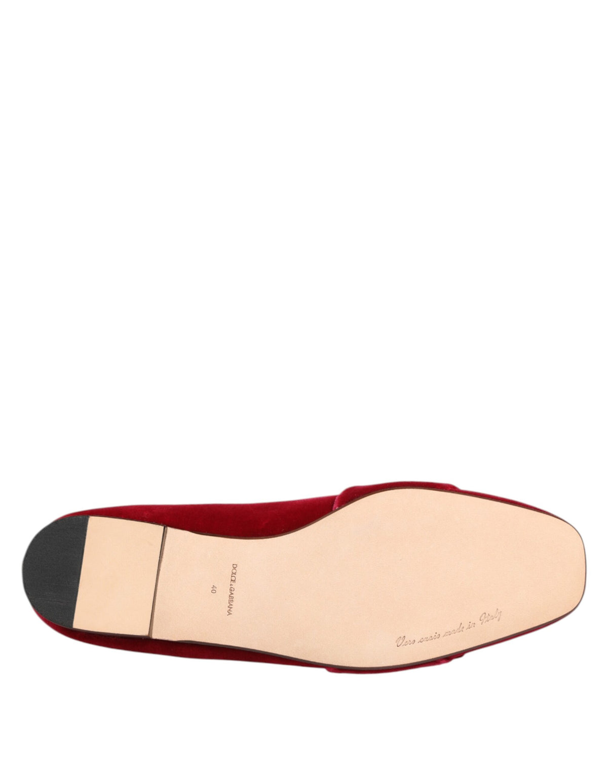 Red Dolce & Gabbana jacquard velvet loafers