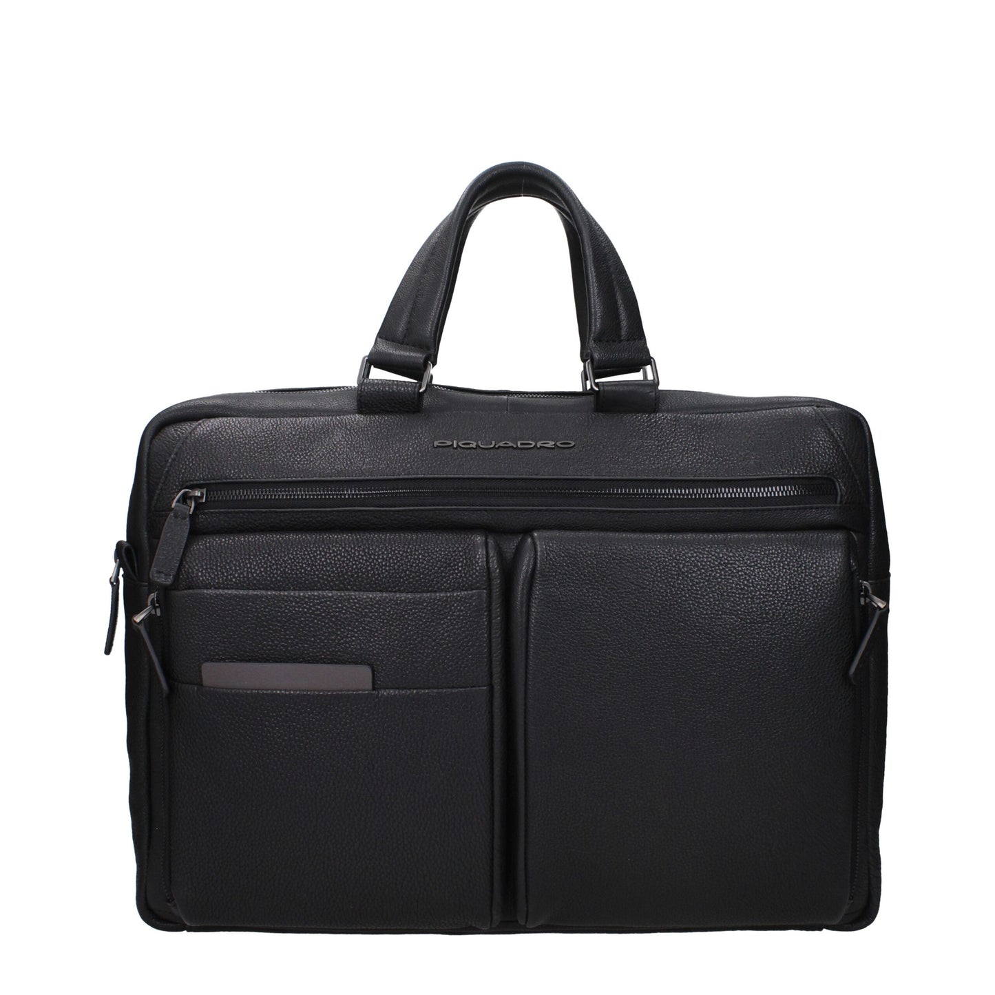 Piquadro Black Leather Business And Laptop Bags
