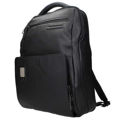 Piquadro Black Leather Backpack