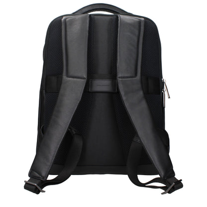 Piquadro Black Leather Backpack