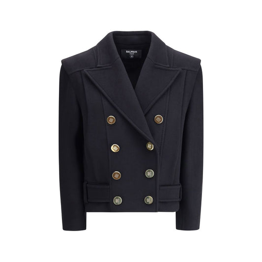Balmain Wool Double-breasted Coat