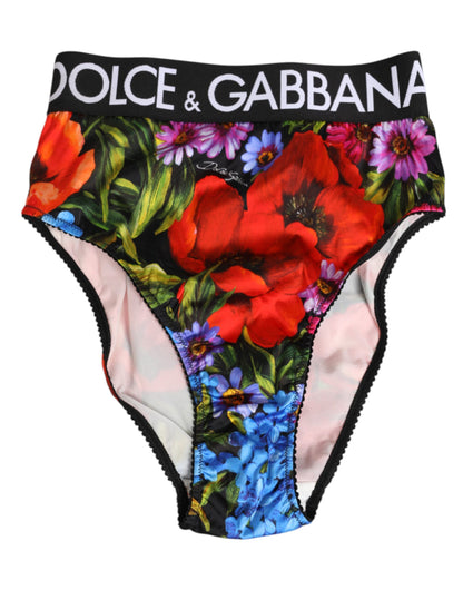 Dolce & Gabbana Multicolor Floral Print High Waist Panty Underwear