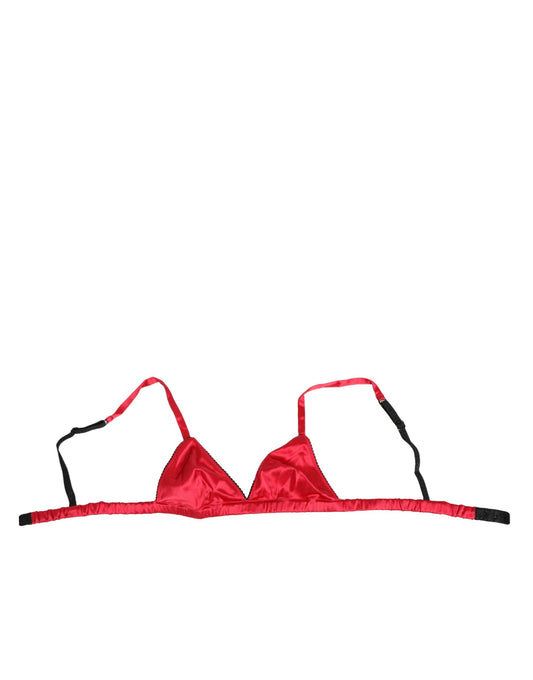 Dolce & Gabbana red silk satin bra