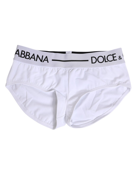 Dolce & Gabbana white nylon briefs with logo waistband