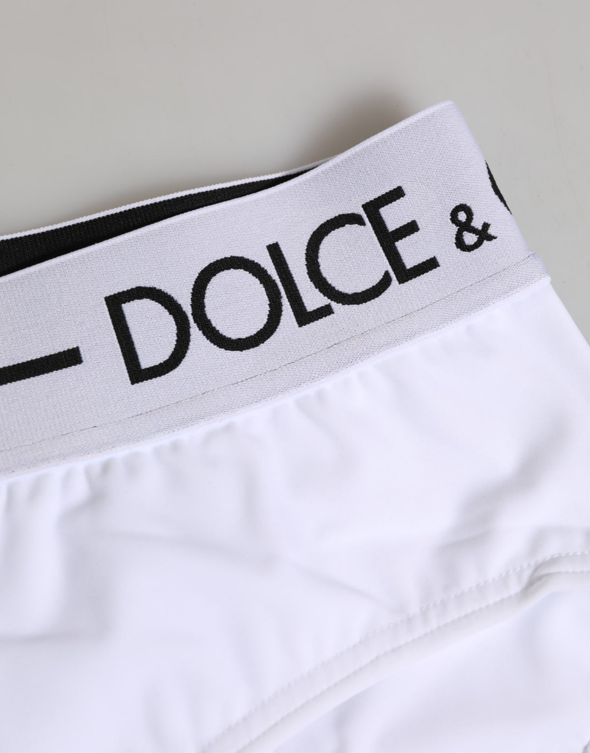 Dolce & Gabbana White Nylon Logo Waistband Shorts Underwear