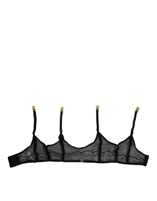 Dolce & Gabbana black floral lace garter