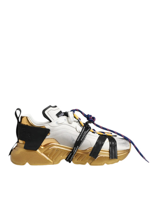 Dolce & Gabbana Daymaster Leather Sneakers – White/Gold