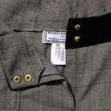 BENCIVENGA Gray Wool Blend Plaid Straight Leg Velvet Waist Pants