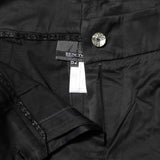 BENCIVENGA Black Cotton Blend Cropped Straight Leg Pants