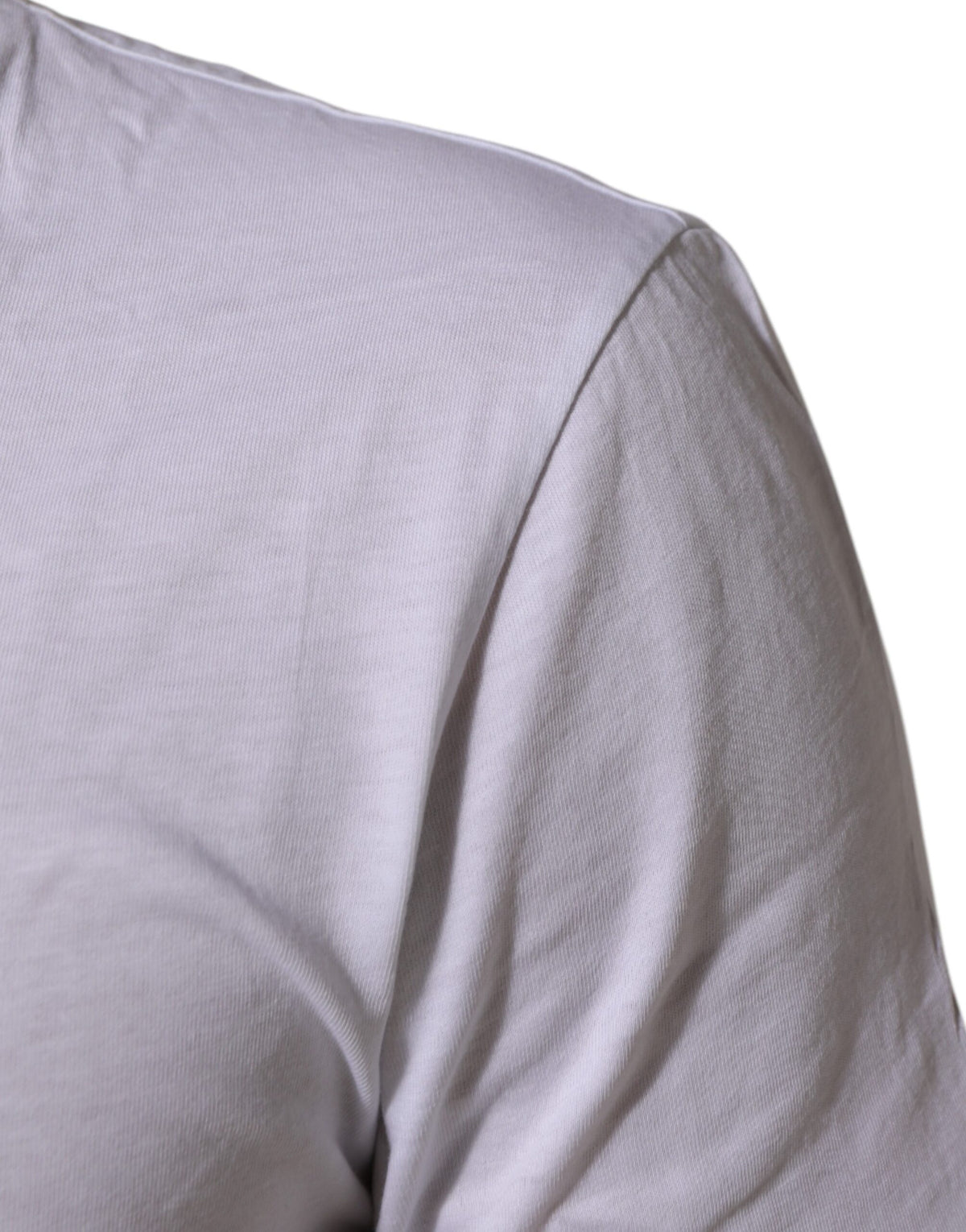 Dolce & Gabbana White Cotton Logo Print Crew Neck T-shirt