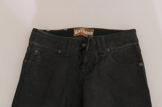 John Galliano Black Washed Low Waist Regular Leg Denim Pants