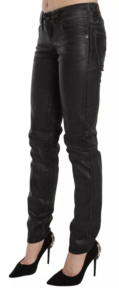 John Galliano Black Washed Low Waist Regular Leg Denim Pants