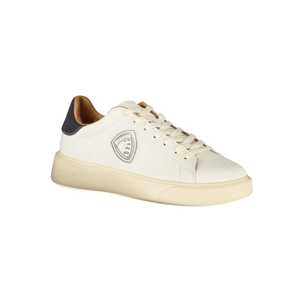 Blauer White Polyester Men Sneakers