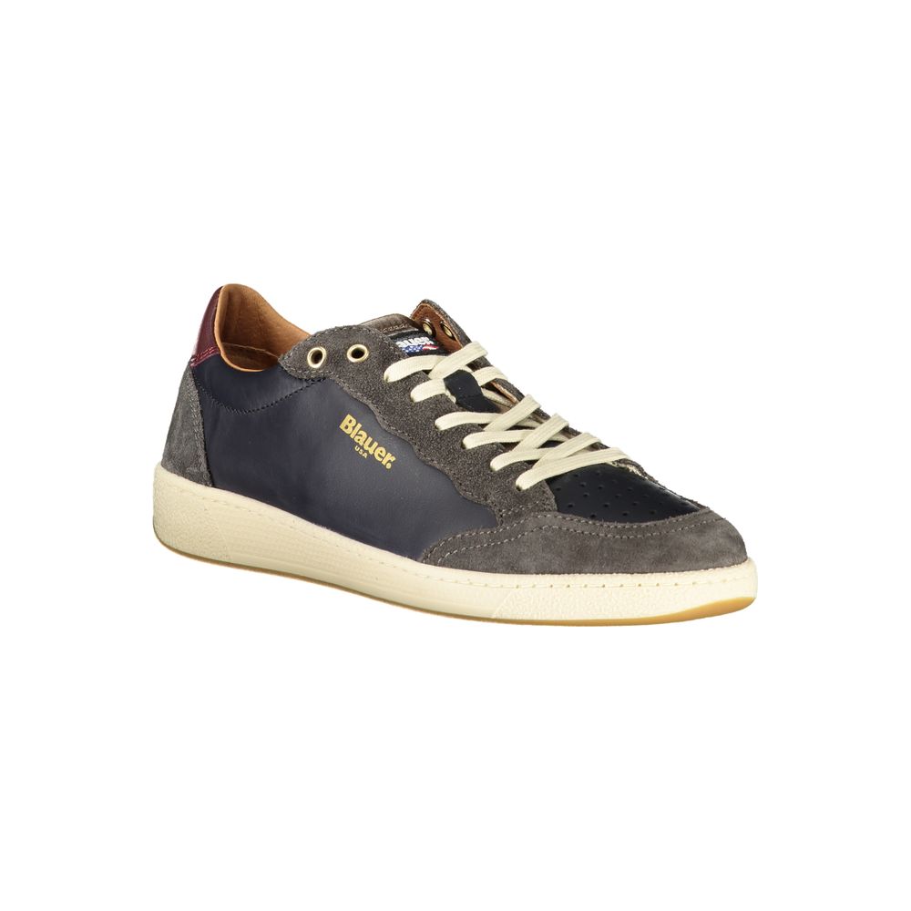 Blauer Blue Leather Men Sneakers
