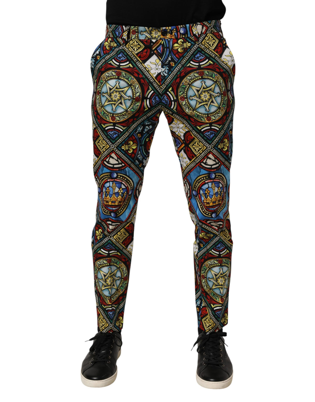 Dolce & Gabbana Chino Trousers with Mosaic Print – Multicolour
