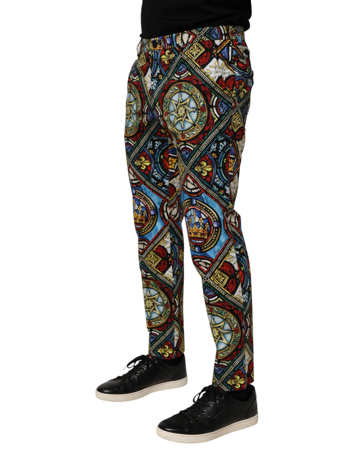 Dolce & Gabbana Chino Trousers with Mosaic Print – Multicolour
