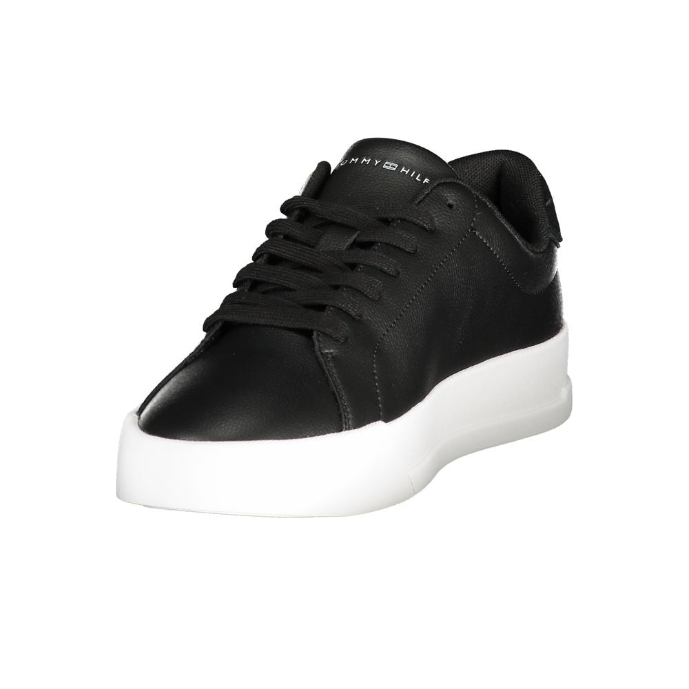 Tommy Hilfiger Black Leather Men Sneakers