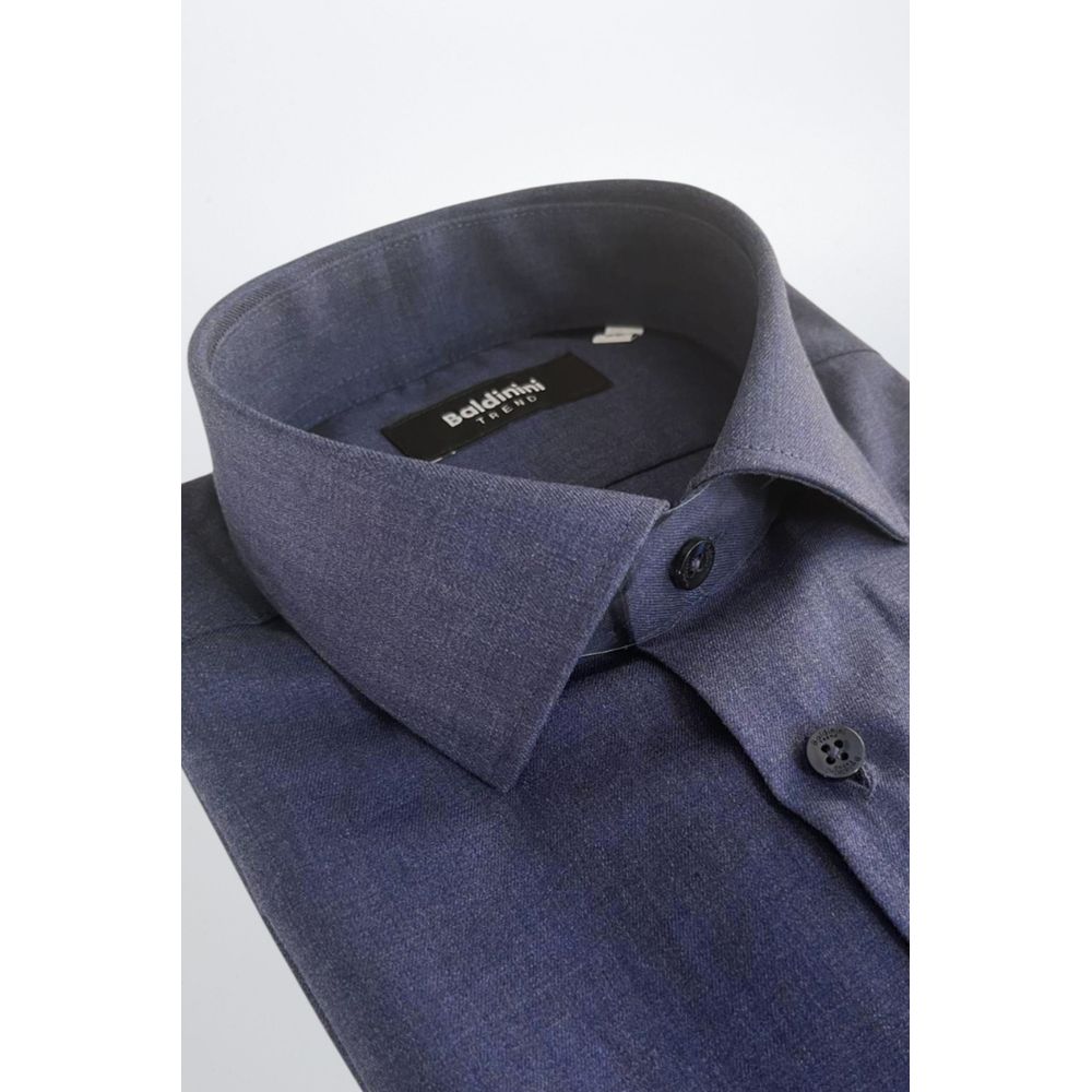 Baldinini Trend Blue Cotton Men Shirt