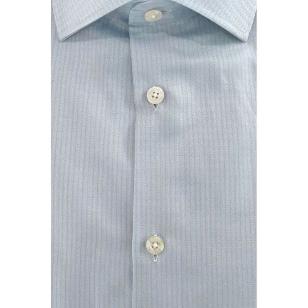 Baldinini Trend Light Blue Cotton Men Shirt