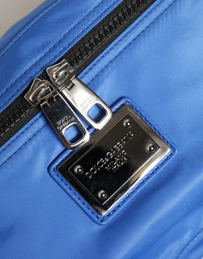 Dolce & Gabbana Blue Logo Plaque Nylon Waist Fanny Pack Men's Borse Bag