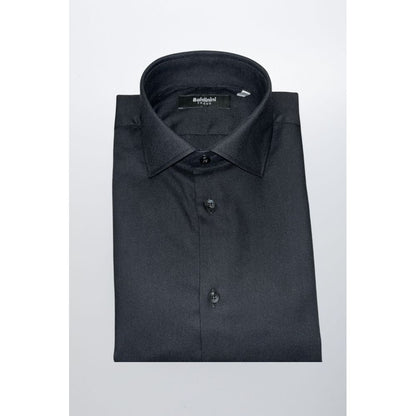 Baldinini Trend men's slim-fit cotton shirt – black