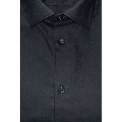 Baldinini Trend men's slim-fit cotton shirt – black