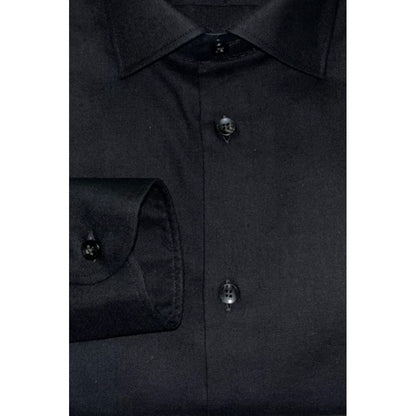 Baldinini Trend men's slim-fit cotton shirt – black