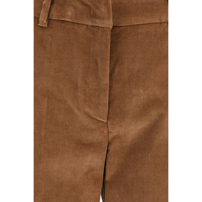 Max Mara Brown Cotton Casual Pants