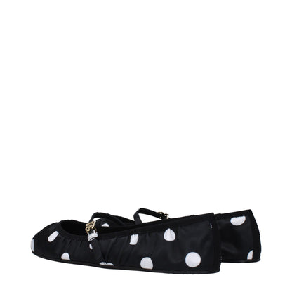 Dolce & Gabbana Black Fabric Ballet Flats