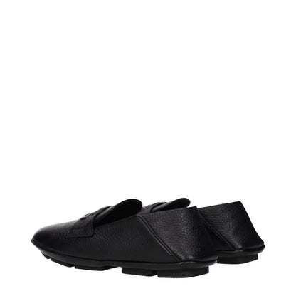 Dolce & Gabbana Black Leather Slip-On Loafers