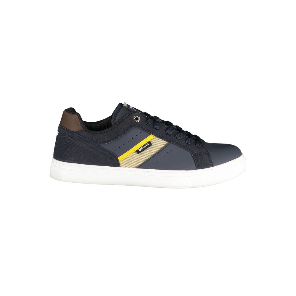 Gas Blue Polyester Men Sneakers