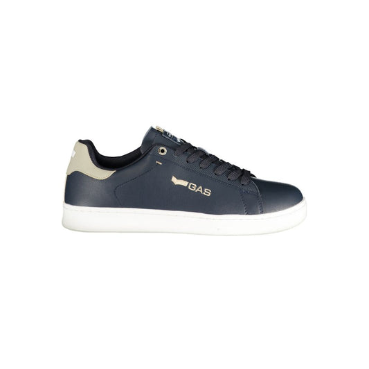 Gas Blue Polyurethane Men's Sneakers
