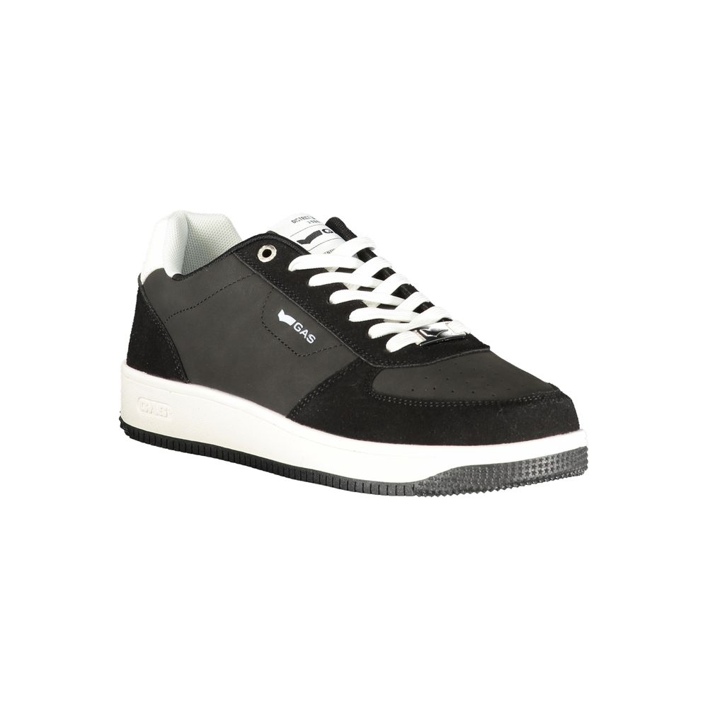 Gas Black Polyurethane Men Sneakers