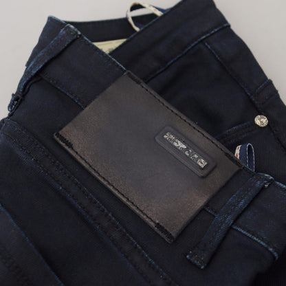 Acht Blue Cotton Low Waist Slim Fit Women Casual Denim Jeans