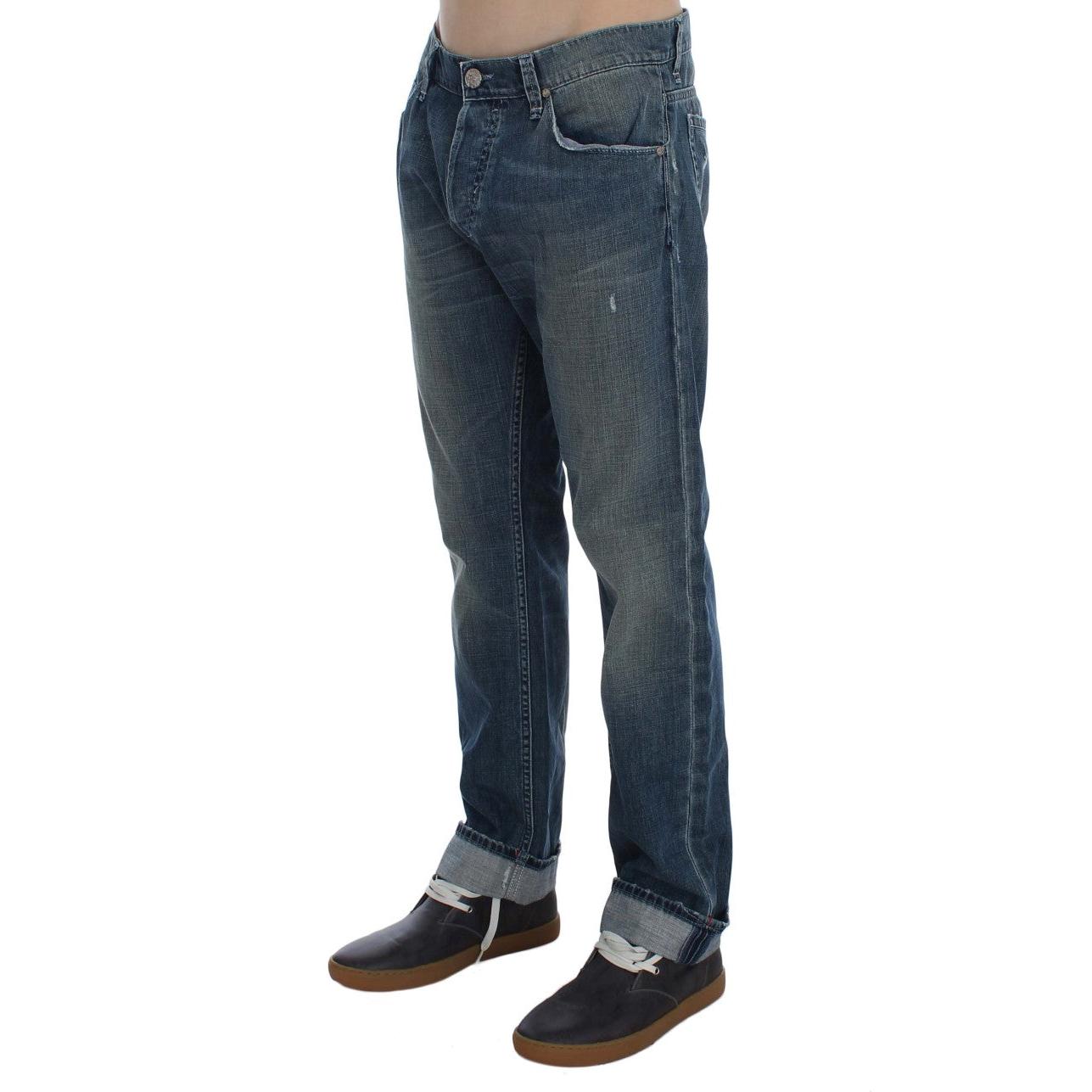 Acht Blue Wash Cotton Denim Regular Fit Jeans