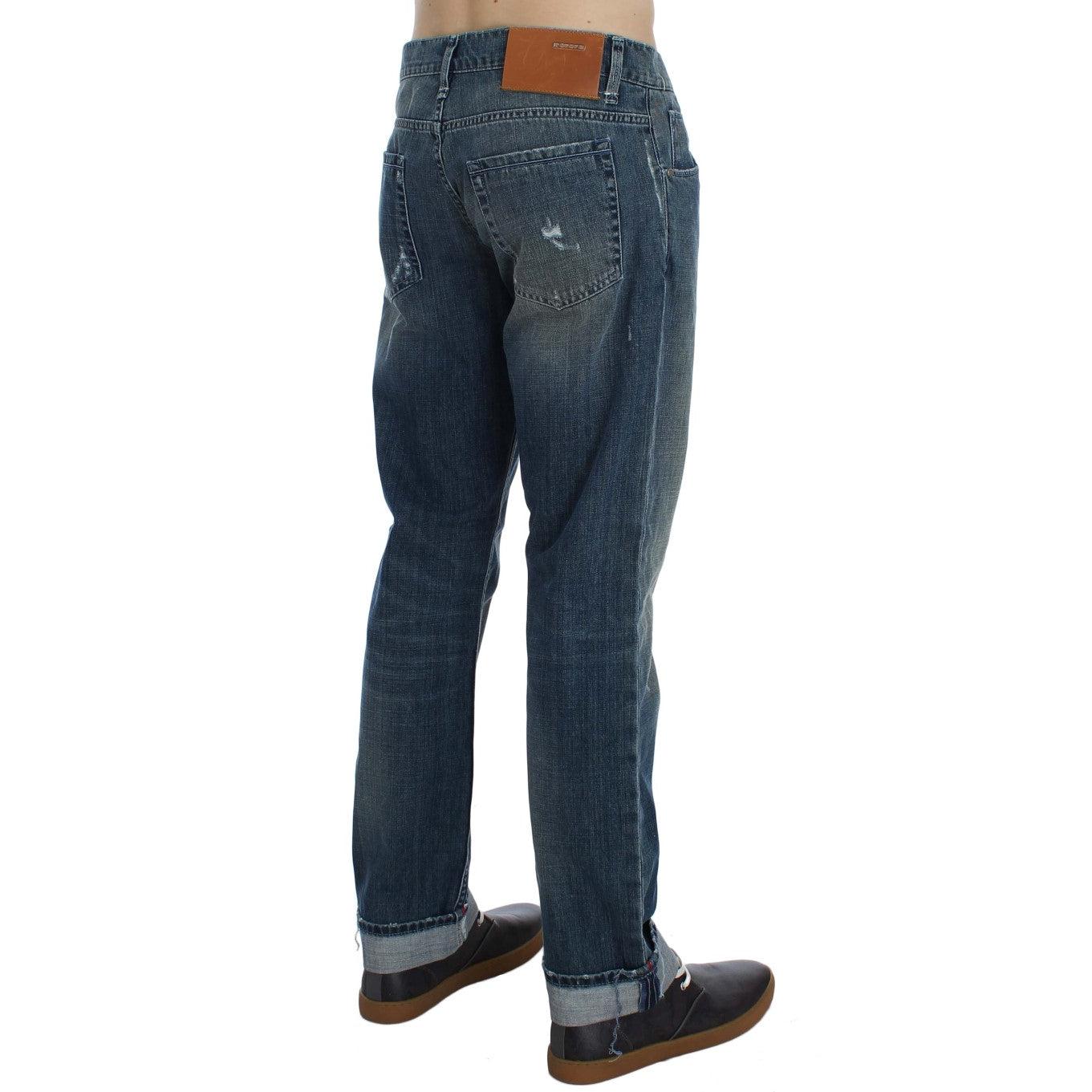 Acht Blue Wash Cotton Denim Regular Fit Jeans