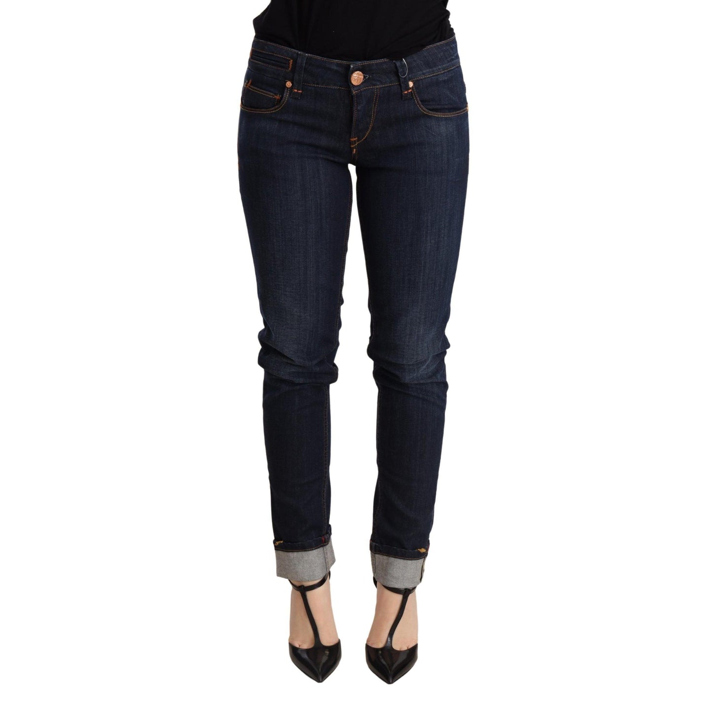 Acht Blue Washed Low Waist Skinny Denim Trouser