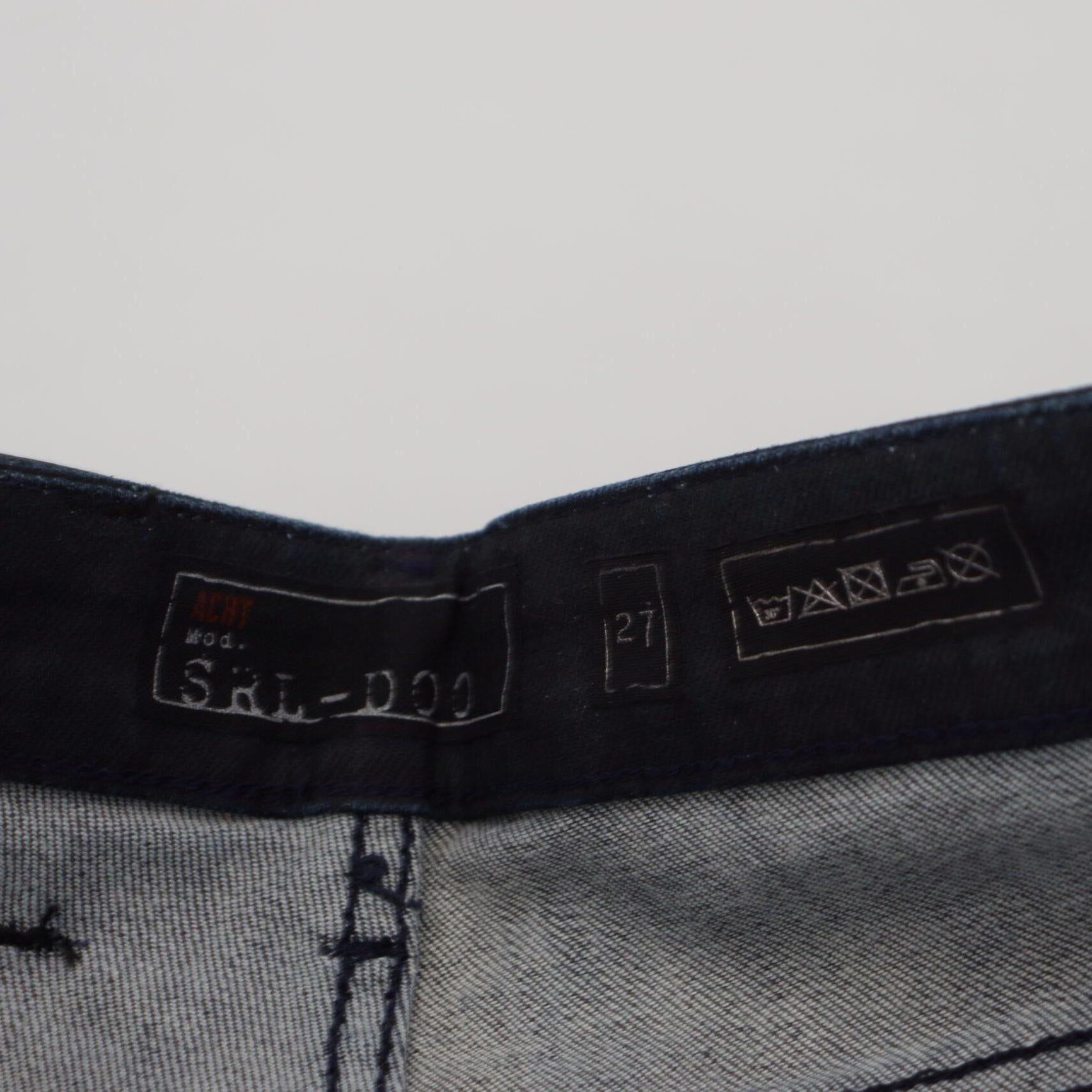 Acht Blue Washed Low Waist Slim Fit Cotton Denim Jeans