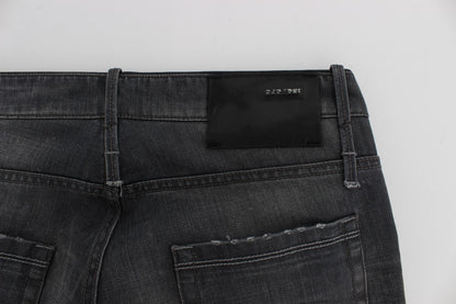 Acht Gray Cotton Regular Low Fit Jeans