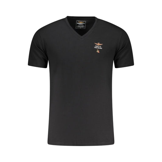 Aeronautica Militare Black Cotton Men's T-Shirt