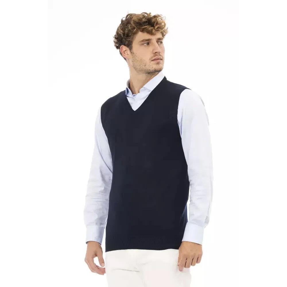 Alpha Studio Blue Viscose Men's Jacket