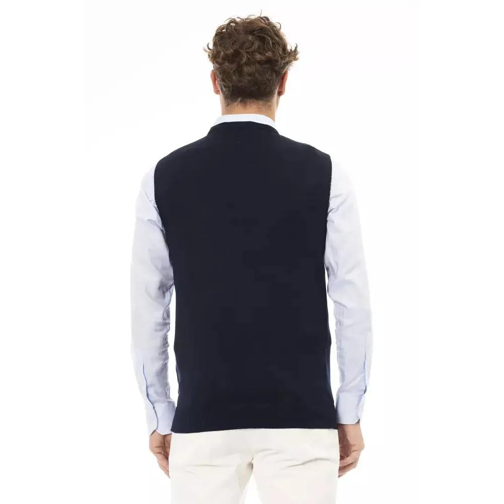 Alpha Studio Blue Viscose Men's Jacket
